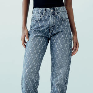 2025 Jeans ketat perempuan seksi kualitas tinggi Jeans desain Jeans pinggang tinggi katun celana Jeans lurus Tinggi - Product Image 2