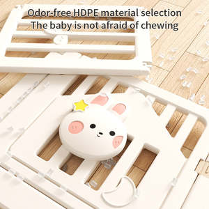 फील्डकिड्स बहुक्रियाशील डिजाइन सुरक्षा बच्चों प्लास्टिक इनडोर प्ले यार्ड मून खरगोश बाड़ घर के साथ बेबी प्लेपेन - Product Image 2