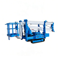 Plateforme élévatrice compacte sur chenilles Lemax LT16 - Propulsion hydraulique, alimentation essence/électrique/diesel, hauteur de plateforme 24 m, dimensions de la table 900x700 mm