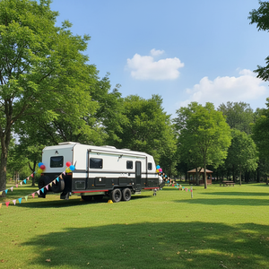 Caravane compacte XINYI avec chambre, cuisine, rangement et système d'alimentation pour le voyage et le camping - Product Image 5
