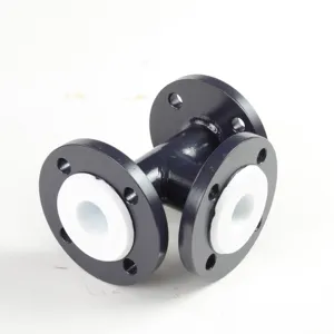 Flange connection PTFE lined pipe fittings Lined T-type DN25 300#/DN20 150# Unequal Tee as per your requirements