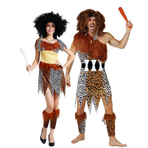 Costume de couple pour spectacle scénique, cosplay, jeu de rôle, adulte, style sauvage indigène, avec jupes et pantalons, pour Halloween, carnaval, thème indien - Product Image 5