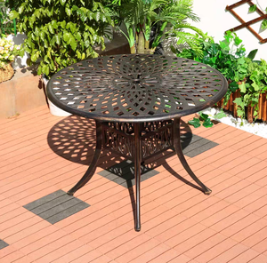 बालकनी धातु गार्डन तालिका सेट आउटडोर उद्यान फर्नीचर कास्ट प्राचीन एल्यूमीनियम आउटडोर आँगन मेज और कुर्सी - Product Image 5