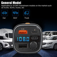 Hot Sale Bunte Lichter Auto BT 5.0 Fm Sender 3.1a USB Auto ladegerät Multifunktion sauto MP3-Player Mit USB C.