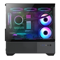 Boîtier PC JNP-C300 en verre trempé pour gamer, tour moyenne et boîtier M-ATX, châssis CPU gaming en acier, logo personnalisé