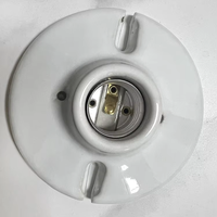 Support de lampe en céramique de haute qualité E27 E26 à fond plat de 4 pouces, support de lampe en porcelaine