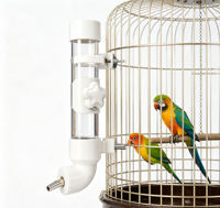 Distributeur d'eau moderne pour oiseaux en acier inoxydable transparent, bouteille suspendue automatique avec buse en cuivre, étanche, pour perroquets de petite et moyenne taille