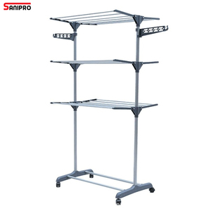 SANIPRO Étagère à vêtements mobile sur pied pour chambre à coucher, organisateur de chaussures pour enfants, séchoir à linge pliable multi-niveaux - Product Image 1