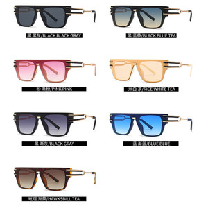 Custom Logo Vintage Men Women PC Gold <b>Frame</b> Sun Glasses UV400 One Piece Lens <b>Square</b> <b>Sunglasses</b> - Product Image 5