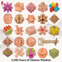 Casse-tête en bois 6 pièces 3D, casse-tête traditionnel chinois Luban Kongming Lock, jouet éducatif STEM, cadeau Montessori