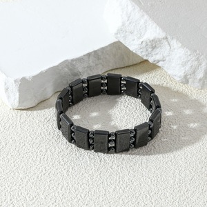 Pulsera de hematita para hombres, piedra de poder de hematita Natural, <span class=keywords><strong>salud</strong></span>, curación, cuentas, pulseras elásticas de la <span class=keywords><strong>suerte</strong></span>, regalo inspirador, joyería - Product Image 4
