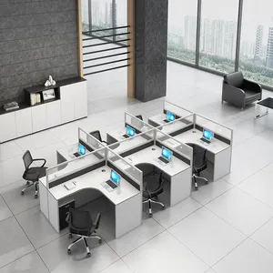 Desain Baru Berbagai Bentuk Staf Meja Komputer Meja Kerja untuk Kantor Kantor Modern Workstation