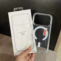Coque de téléphone transparente en acrylique avec boîte pour iPhone 18 17 Pro Air, coque magnétique transparente pour iPhone 16 15 14 13 Pro Max, coque arrière