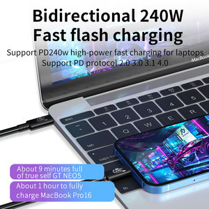 批发Usb4 C型电缆Usb C Gen3数据线40gbps快速充电PD 240w 8k迅雷笔记本电脑开关电话Usb线 - Product Image 3