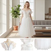 Robe de ballet romantique S0120, robe longue en tulle blanche ornée de strass avec nœud au dos pour spectacle de ballet OEM ODM