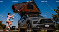Carpa de Techo Rígida de Aleación de Aluminio con Apertura Lateral, Impermeable, de Tela Oxford, de Montaje Rápido, para SUV, Camioneta y Camping