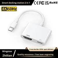 Cable USB C a Adaptador 4K 30Hz con USB 3.0 y Revestimiento de PVC para Proyector, Monitor, Computadoras de Oficina y Compras Empresariales