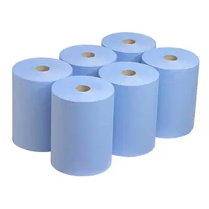 Chất lượng cao tái chế bột giấy khăn giấy 2ply tay giấy tissue150m tay màu xanh khăn giấy cuộn
