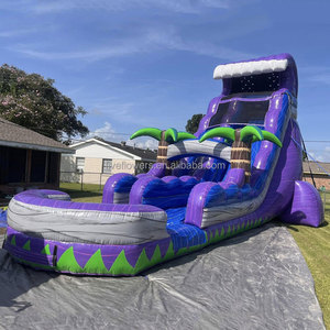 Toboggan aquatique gonflable commercial Purple Wave pour adultes avec piscine intégrée - Product Image 1
