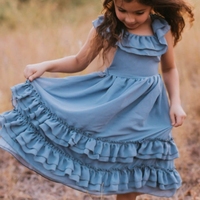 Pas de quantité minimale de commande marque personnalisée filles robe lin été sans manches volants col lin robe filles enfants robes pour les filles
