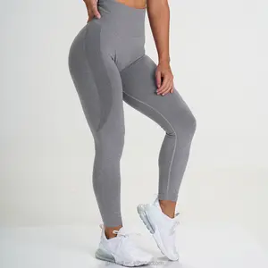 Sexy Seamless Yoga Pants Leggings Suppliers High Waisted Pants for Women Recycled Fabric Compression No Pocket OEM Style