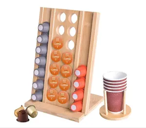 Porte-capsules de café Nespresso, 40 pièces, en bambou, 30 capsules, stockage, organisateur, présentoir