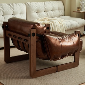 Canapés de luxe rétro bois cuir nordique <span class=keywords><strong>fauteuil</strong></span> chaise canapé mi-siècle moderne sectionnel maison ensemble salon meubles canapés - Product Image 5