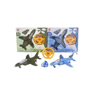 Two channels simulation remote control T4 fighter toy with red and blue flashlight fighter plane toy rc plane toy