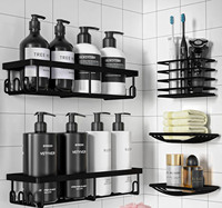 Eenvoudige metalen staande plank Zeephouder Tandpasta Tandenborstelhouder Keukencombinatieset Multifunctioneel cosmetisch opbergrek