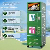 Distributeur automatique de nettoyage de chaussures, écran tactile 21,5 pouces, 110-230V, paiement par pièces/cartes, double compartiment, auto-service, désinfection UVC, télécommande