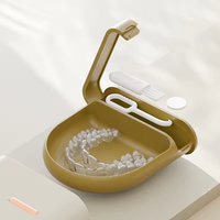 Boîte de rangement portable en plastique avec ceinture de beauté intégrée pour l'organisation des appareils dentaires et orthodontiques pour enfants