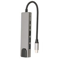 Station d'accueil 6 en 1 USB 3.0 Type-C en alliage d'aluminium pour MacBook Pro avec LAN et charge PD - En stock