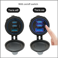 Chargeur USB 12V filaire multi-ports, double PD3.0 USB-C et Quick Charge 3.0, prise allume-cigare avec interrupteur, chargeur rapide