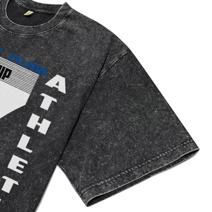 T-shirts pour hommes vintage noirs délavés à l'acide, respirants, de haute qualité, avec impression personnalisée de combinaison de couleurs, streetwear en coton - Product Image 5