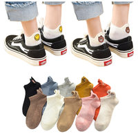Chaussettes en coton pour femmes Motif animal mignon Durable Anti-bactérien Cheville Corps Gratuit Nouveauté Bas Manchette Logo