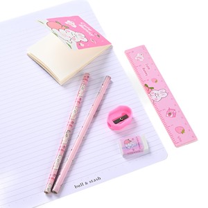 Set di Cancelleria Ecologico Promozionale a Tema Coniglietto Rosa, Matite, Righello, Gomma, Temperino, Quaderno per Bambini e <span class=keywords><strong>Scuola</strong></span> - Product Image 3