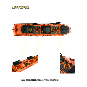 Système de pédales à hélice modulaire détachable 3 en 1, kayak de pêche en mer pour 2 personnes, en plastique, avec réservoir pour poissons vivants, kayak LSF - Product Image 2