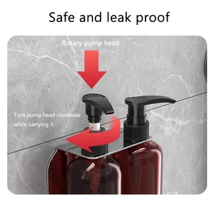 HF moderno nero opaco adesivo auto manuale Shampoo e balsamo <span class=keywords><strong>sapone</strong></span> <span class=keywords><strong>liquido</strong></span> <span class=keywords><strong>porta</strong></span> Dispenser <span class=keywords><strong>per</strong></span> il <span class=keywords><strong>bagno</strong></span> - Product Image 5