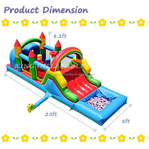 Komersial tiup rumah istana rintangan Kombo Bouncer dengan perosotan, lubang bola, hambatan, pendakian, Blower - Product Image 2