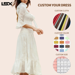 Vestido Midi Blanco Personalizado para Mujer, Estilo Vintage, con Bordado Francés, Espalda Descubierta, Tirantes, Estampado Floral, para Verano - Product Image 2