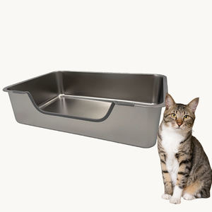 Nouvelle litière <span class=keywords><strong>pour</strong></span> <span class=keywords><strong>chat</strong></span> en acier inoxydable, entrée supérieure et latérale anti-traces, résistante aux rayures, entretien réduit - Product Image 1