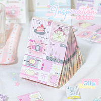 Paquete de 50 Hojas de Notas Adhesivas con Diseño de Patchwork, Serie de Notas de Inspiración, Suministros para Diario Creativo, Notas Diarias para Estudiantes, Decoraciones para Empaquetar