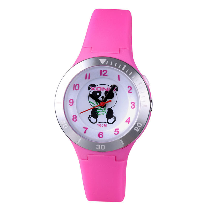 XONIX WUA Kids' Fashion Analog Silicone Strap Watch 31mm Dial Diameter Quartz Featuring Popular Cartoon Panda Design Simple