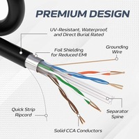 Câble réseau Gigabit Cat6 Cat5e 4 paires 8 conducteurs 23AWG 24AWG UTP FTP massif 305m 1000ft enroulé pour extérieur PE LSZH pour vidéosurveillance