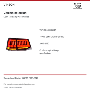 Paires de feux arrière à LED pour Toyota Land Cruiser LC200 2016-2020 Configuration photographiée - Product Image 5