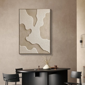 Décoration d'intérieur JZ, œuvre d'art encadrée en techniques mixtes, peinture abstraite en grès 3D, sculpture sur bois artisanale, art mural - Product Image 4
