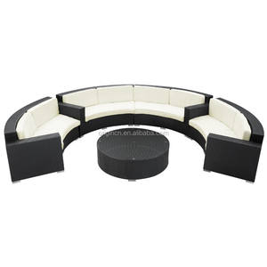 Juego de Sofás de Ratán de 8 Plazas, Estilo Moderno, para Vestíbulo de Hotel, Diseño Semicircular - Product Image 1