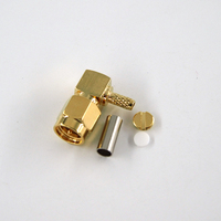 Cable de Audio RG316 de 50 Ohmios, Conector Coaxial RF con Enchufe SMA Macho, Cable de Antena Eléctrico a Prueba de Agua, Conector de Crimpado en Ángulo Recto