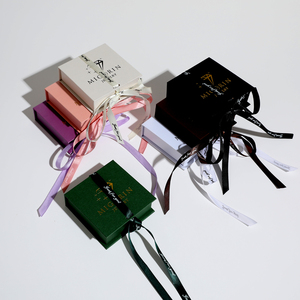 Best-selling wholesale jewelry <b>box</b> for custom logo, pendant, earrings <b>storage</b> and packaging, with ribbon and <b>cardboard</b> <b>box</b>. - Product Image 2