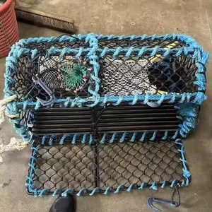 Durable <strong>Commercial</strong> 5mm Black Net Creel <strong>Lobster</strong> Creels34''*21''*17''cm Parlour <strong>Trap</strong> With Two Entry for Norway UK - Product Image 6